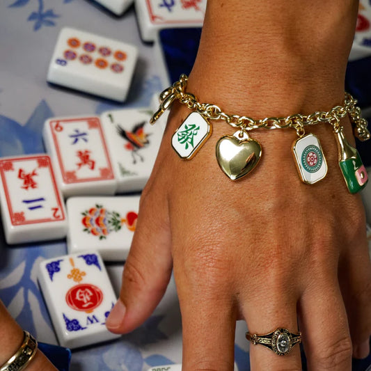 14k Gold Plated Mahjong Charm Bracelet