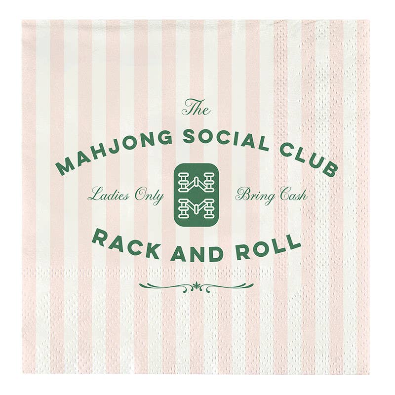 Mahjong Social Club Ceramic Napkin Tray + Napkins