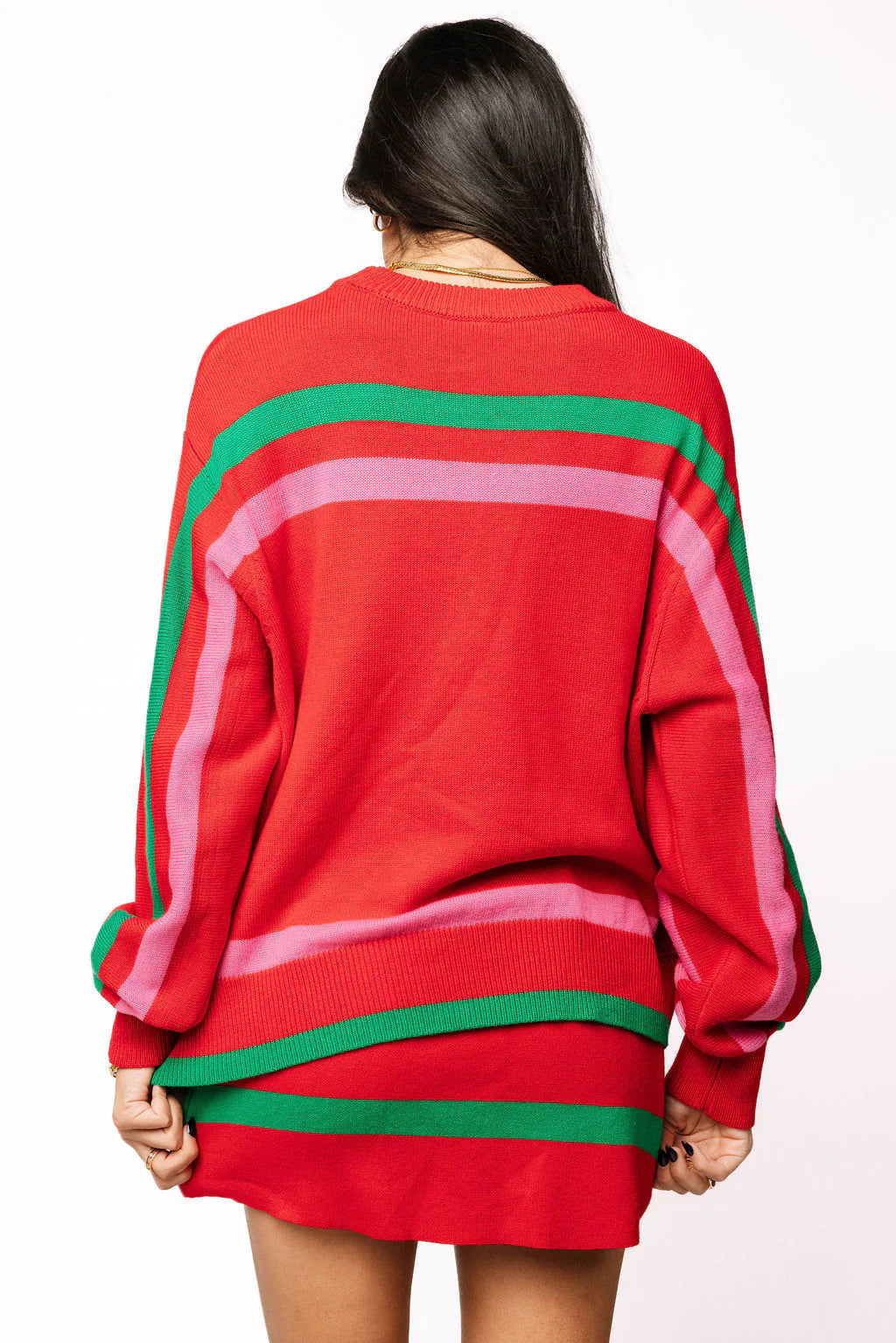 Red, Green & Pink 'Sleigh Queen' Stripe Sweater