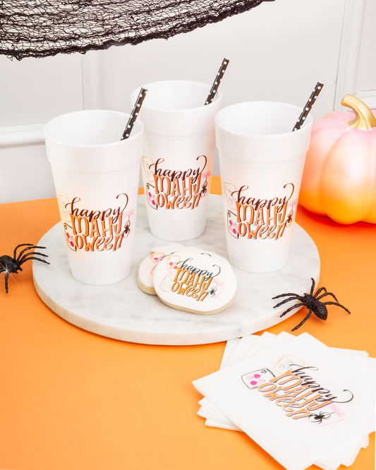 Happy Mahj-oween Mahjong Halloween Styrofoam Cup | Set of 10