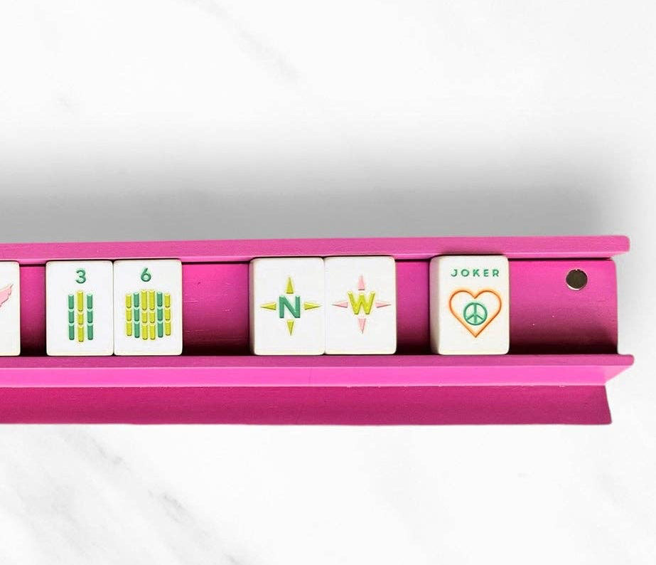 Wooden Mahjong Racks & Pushers (Set of 4)