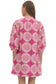 Macy Hot Pink Printed Short Dress
