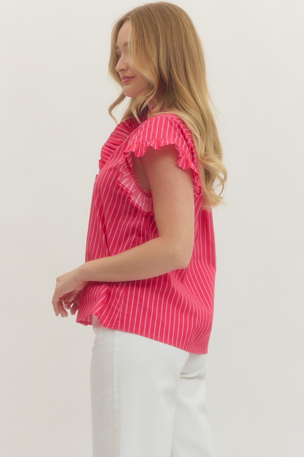 Sadie Ruffle Top in Red