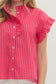 Sadie Ruffle Top in Red