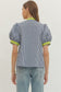 Waverly Navy Striped Top with Contrast Trim