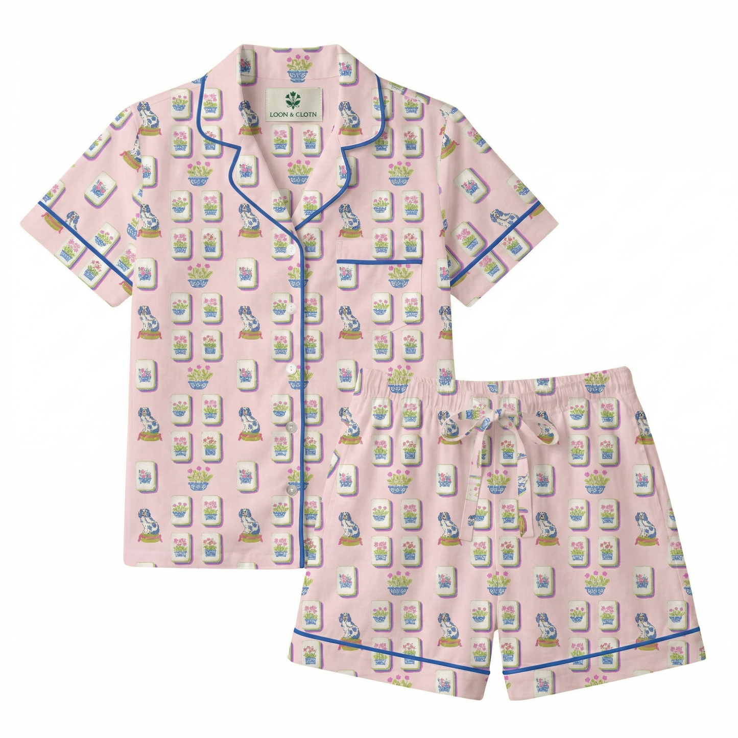 Tile Talk Short Sleeved Pajama Set