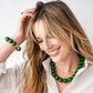 Iris Large Resin Bead Necklace Green