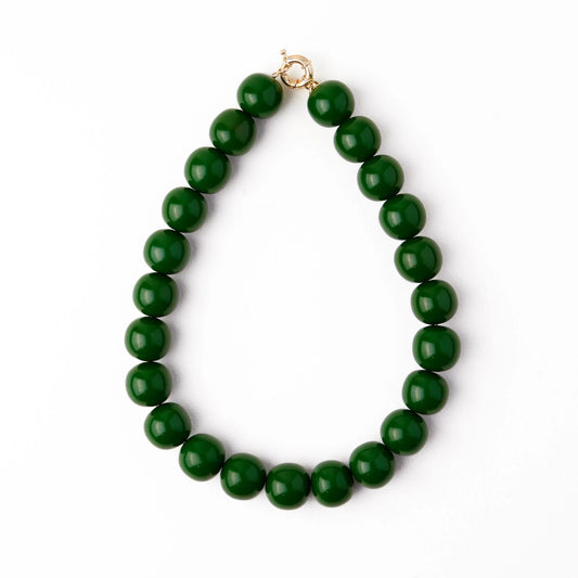 Iris Large Resin Bead Necklace Green