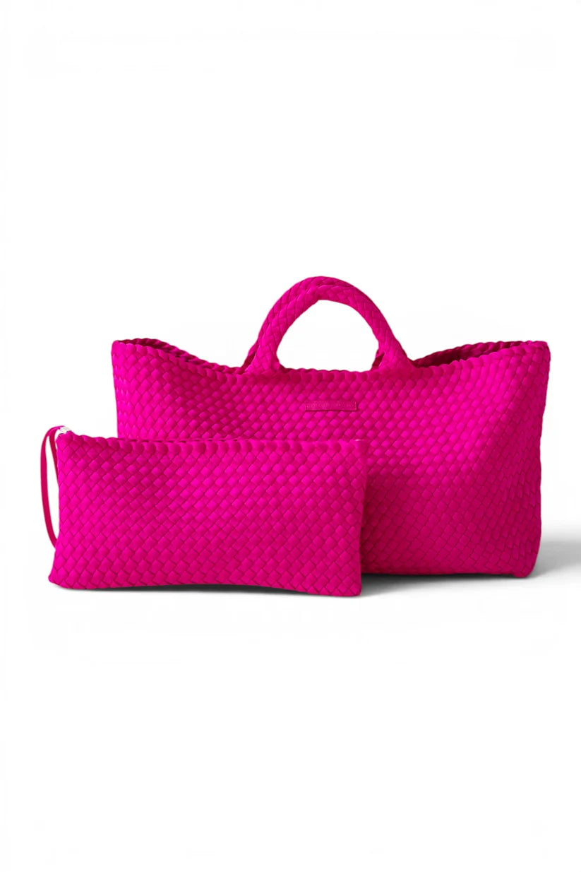 Woven Mahjong Carryall with Matching Tile Pouch