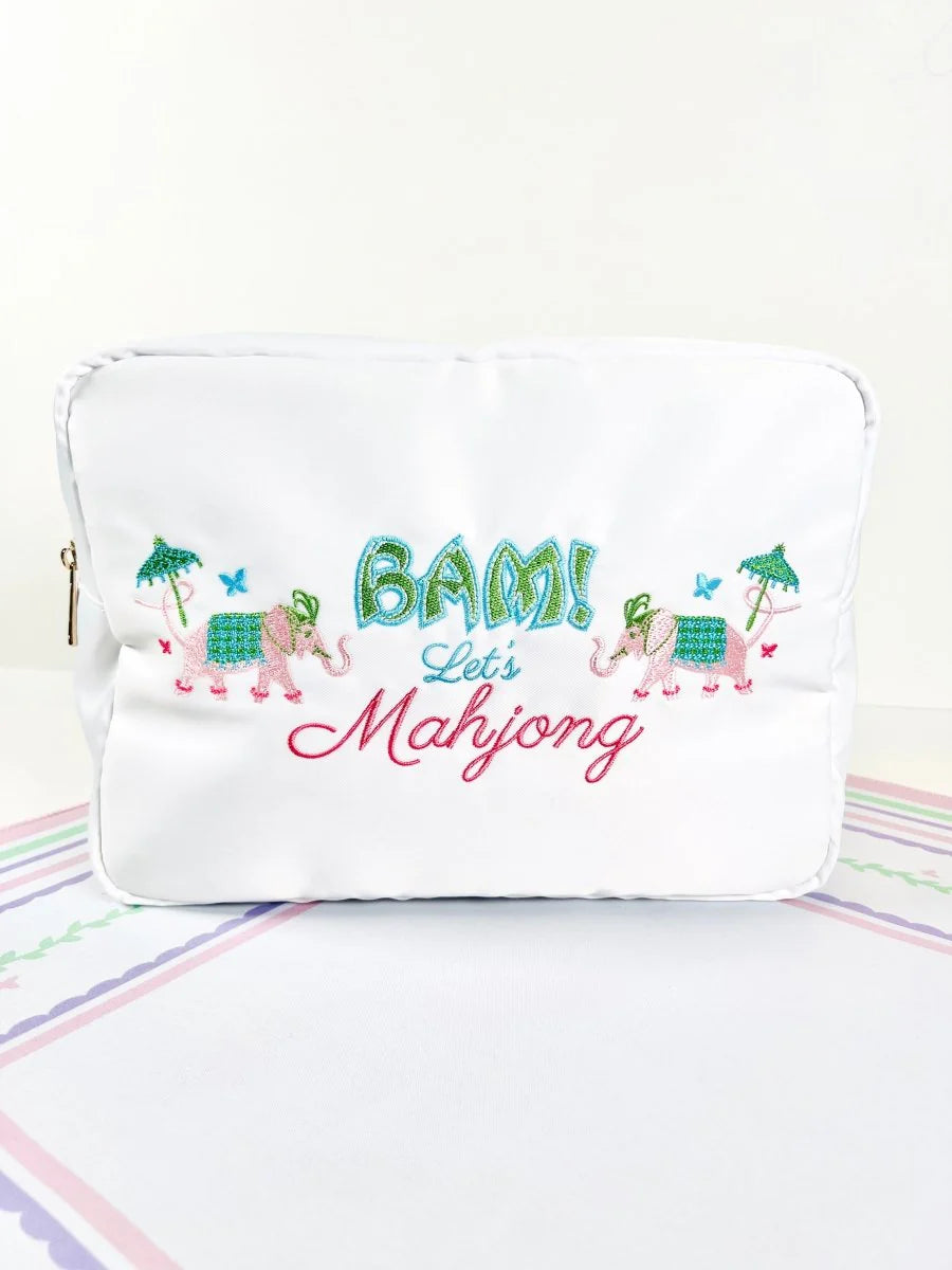 Embroidered White Tile Bag