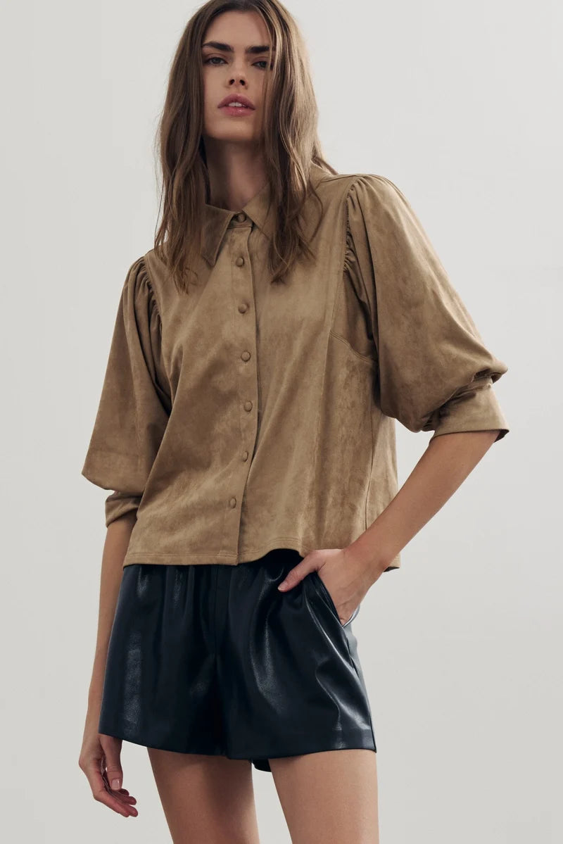 Yuna Suede Blouse - Chamois