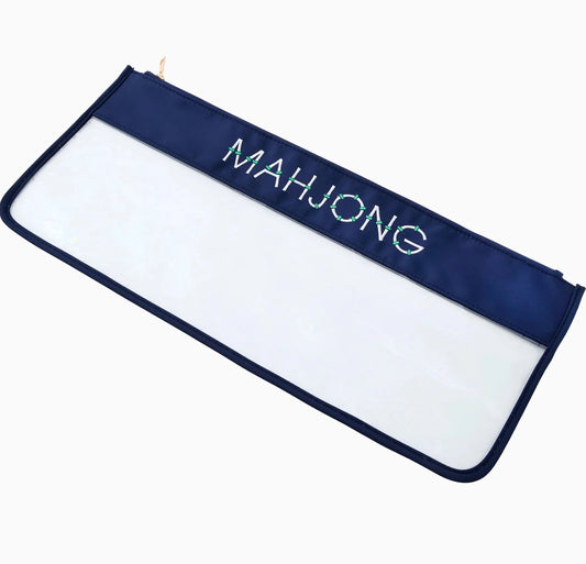 Navy Bamboo Mahjong Tile Bag