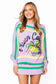 Lavender, Green & Yellow 'Queen Cake' Striped Sweater