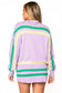 Lavender, Green & Yellow 'Queen Cake' Striped Sweater