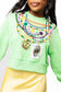 Bright Green Queen Mardi Gras Beads Sweatshirt
