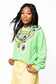 Bright Green Queen Mardi Gras Beads Sweatshirt