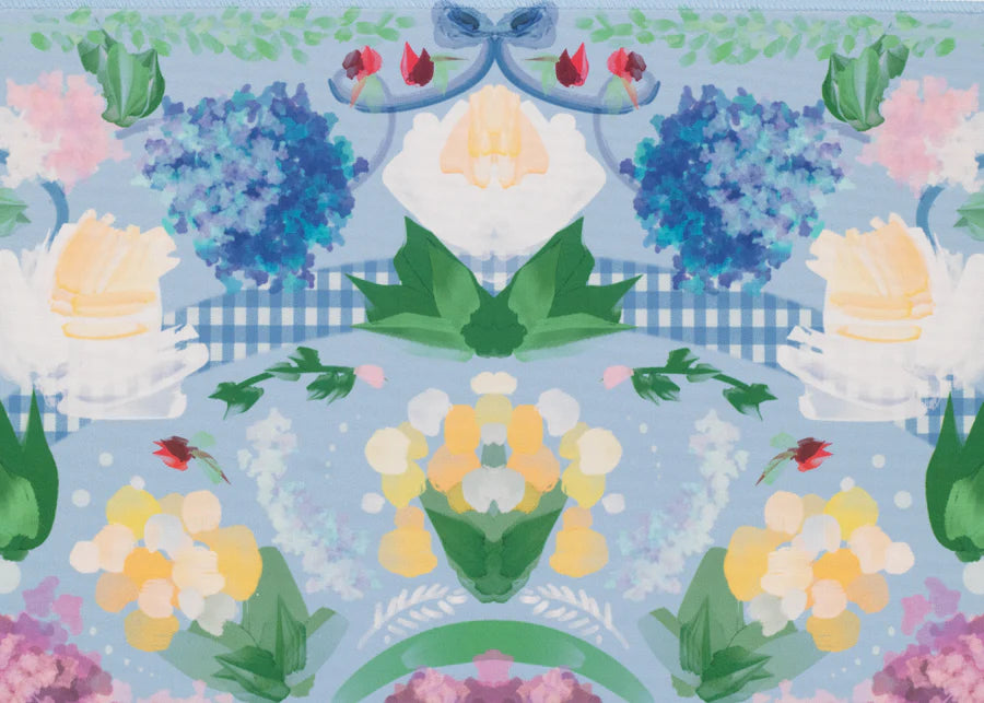 Powder Blue Garden Party Mahjong Playing Mat