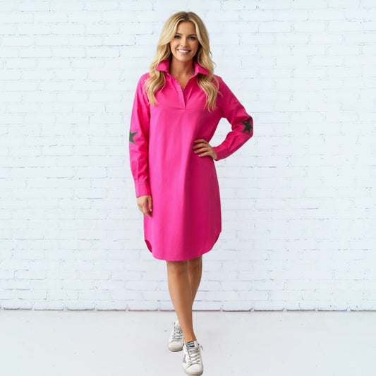 Hot Pink Preppy Star Dress