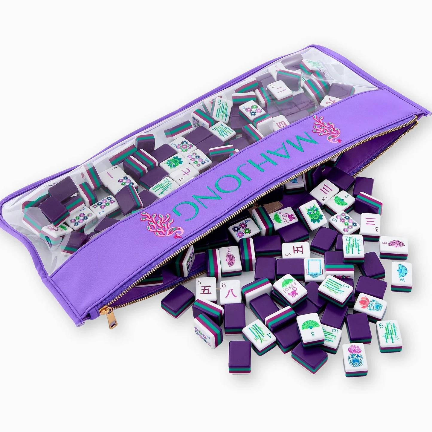 Peacock Purple Mahjong Tile Bag