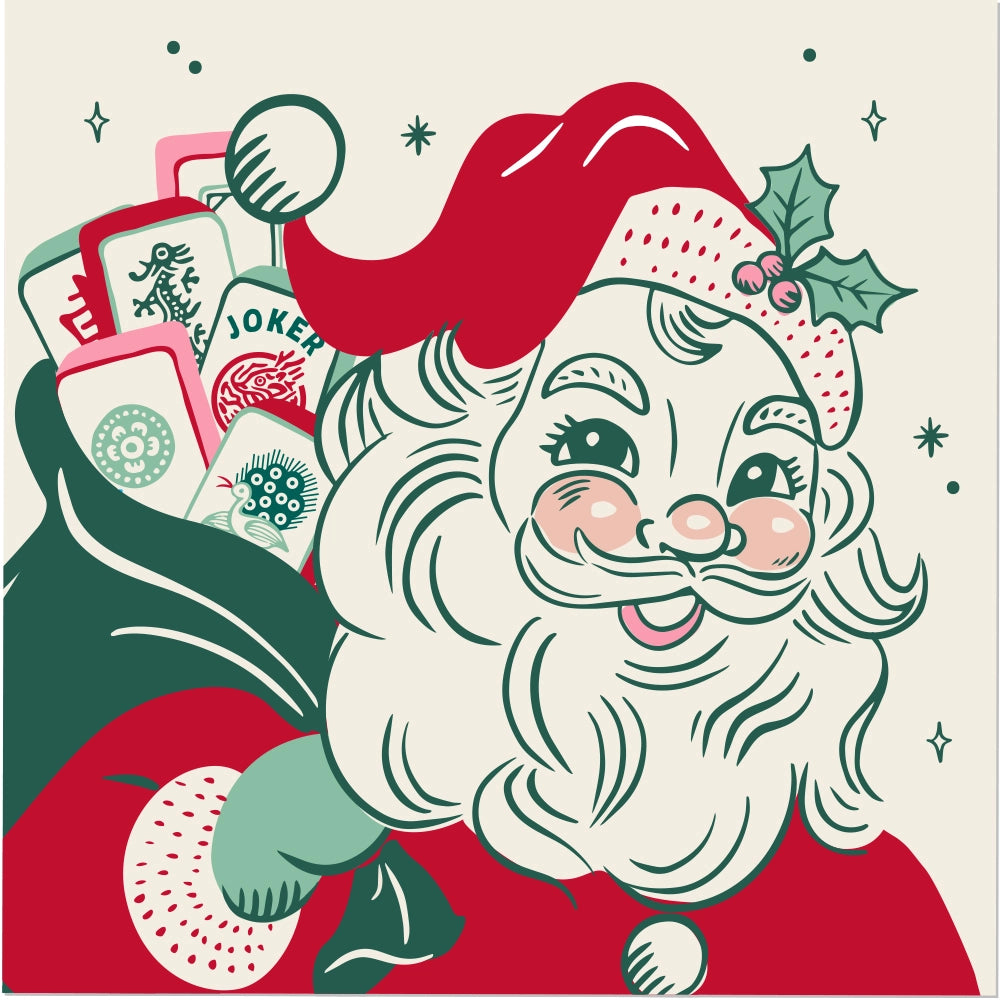 Mahj Santa Holiday Cocktail Napkins