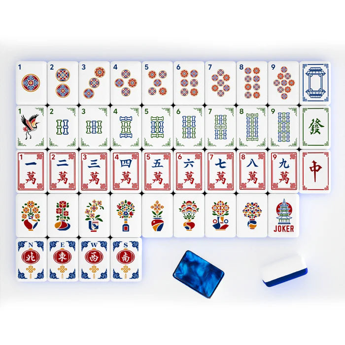 Sapphire Mahjong Tile Set