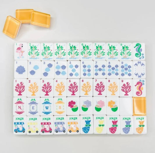 Palm Royale Mahjong Collection with Mat and Shufflers