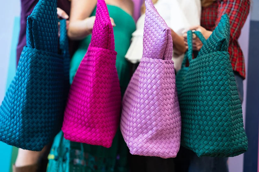 Woven Mahjong Carryall with Matching Tile Pouch