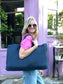Woven Mahjong Carryall with Matching Tile Pouch